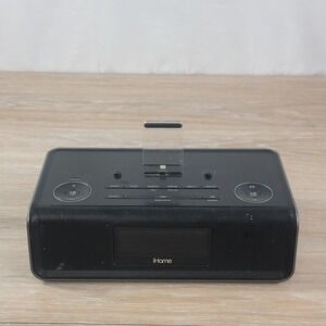 iHome iDL43 FM Clock Radio Dual Alarm Speaker Dock iPhone iPod No Cord Tested